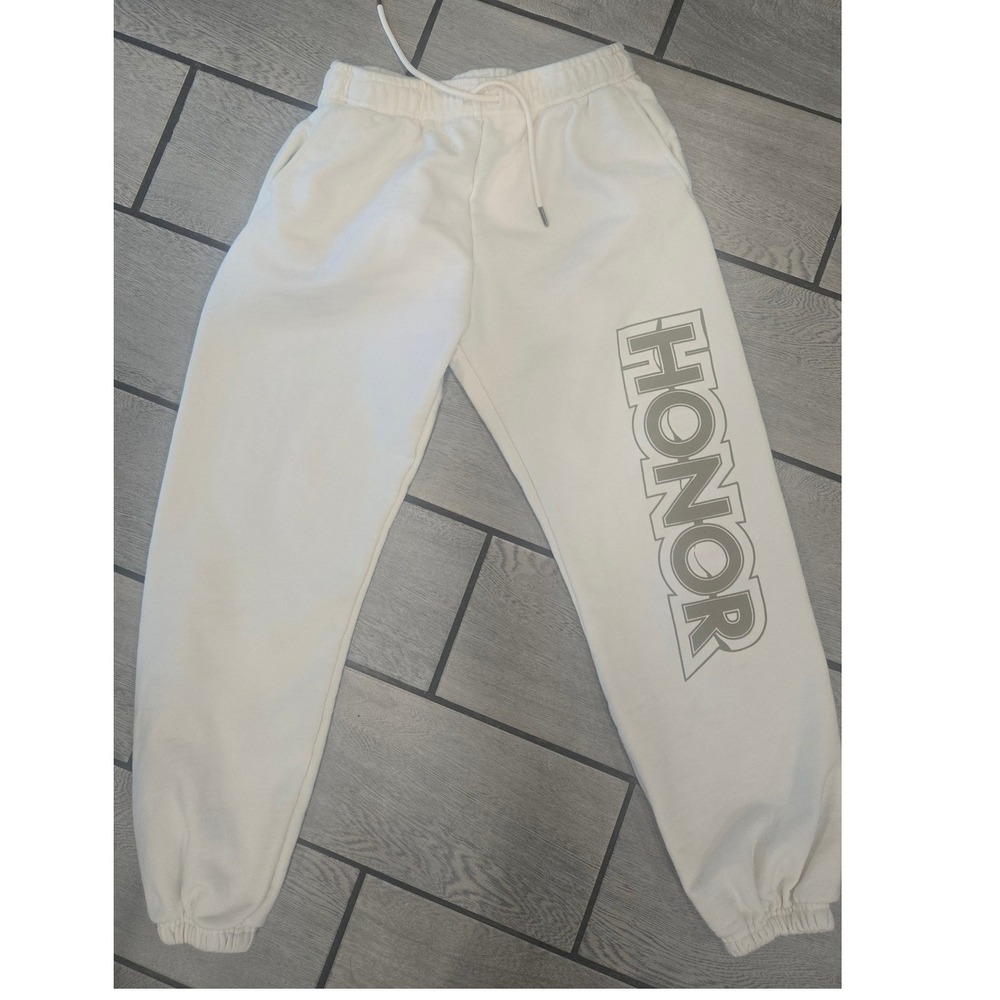 Honor The Gift Mens Cream Graphic Sweatpants Joggers Off-White Size M